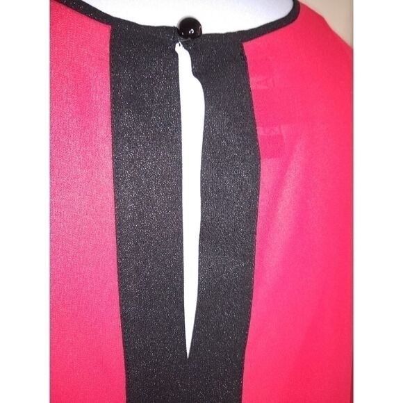 A. Buyer Hi/Low Red & Black Sheer Top - Picture 5 of 7